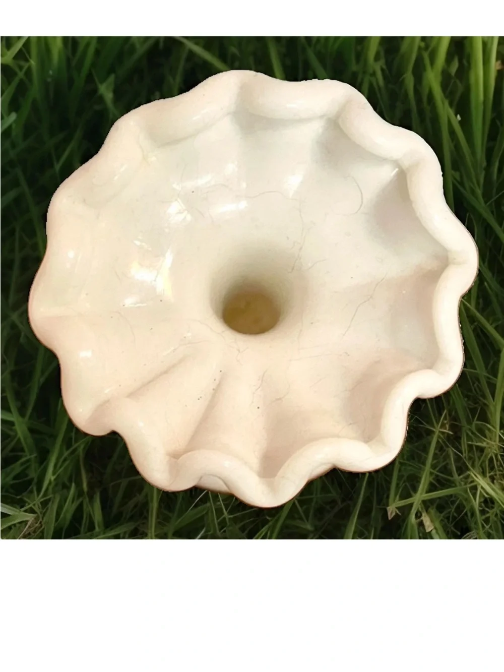 White Ruffled Milk Glass Bud Vase Long Neck Vintage